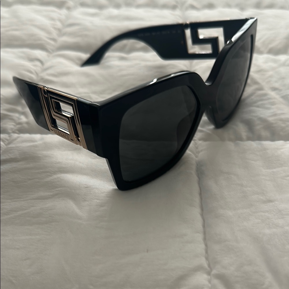 Versace Black and Gold Oversized Sunglasses